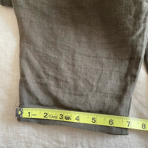 Black Crane tapered drop crotch linen pants - Picture 10 of 13